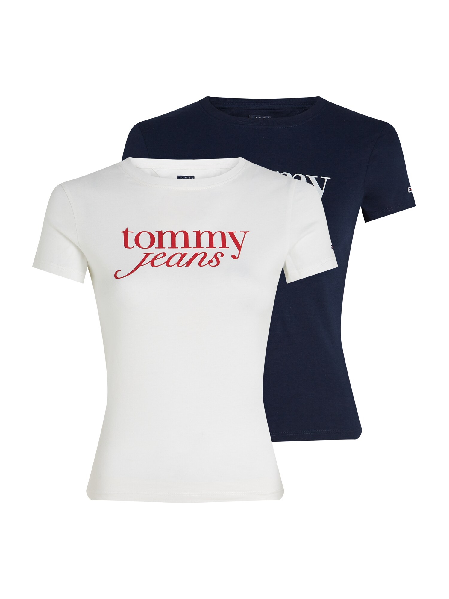 Tommy Jeans Tričko 'ESSENTIAL'  námornícka modrá / červená / biela