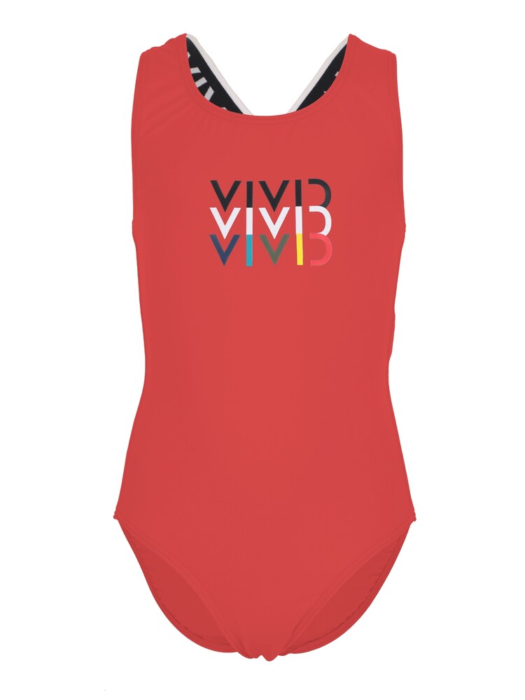VIVID Badeanzug Mädchen Größe 104 dunkelgrün / rot / schwarz / weiß