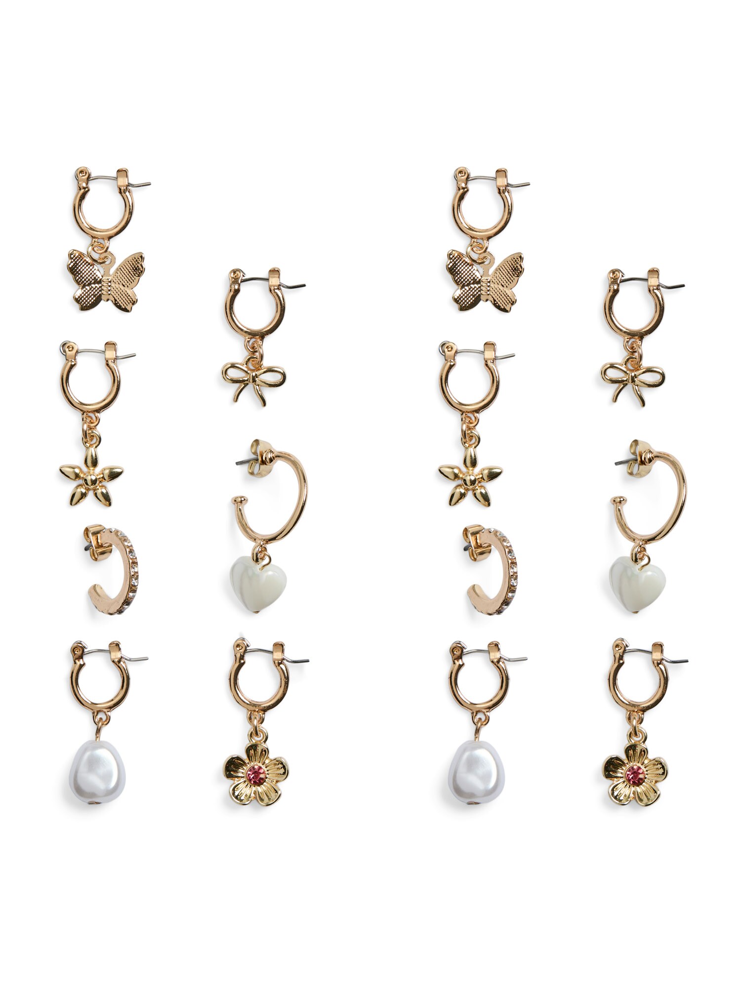 PIECES Cercei PCBRIDGETTE  auriu / transparent / alb perlat
