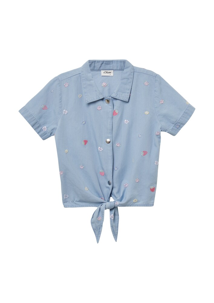 s.Oliver Bluse Mädchen Größe 140 hellblau / hellgelb / pastellrot / weiß