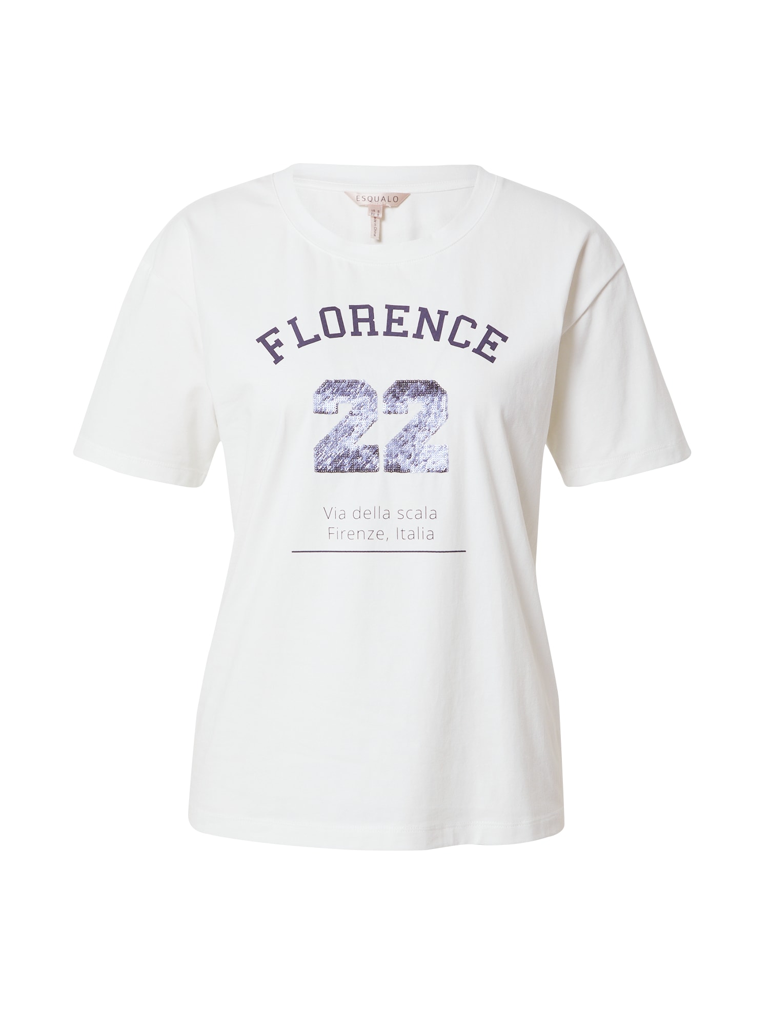Esqualo Marškinėliai 'Florence' tamsiai mėlyna jūros spalva / balkšva