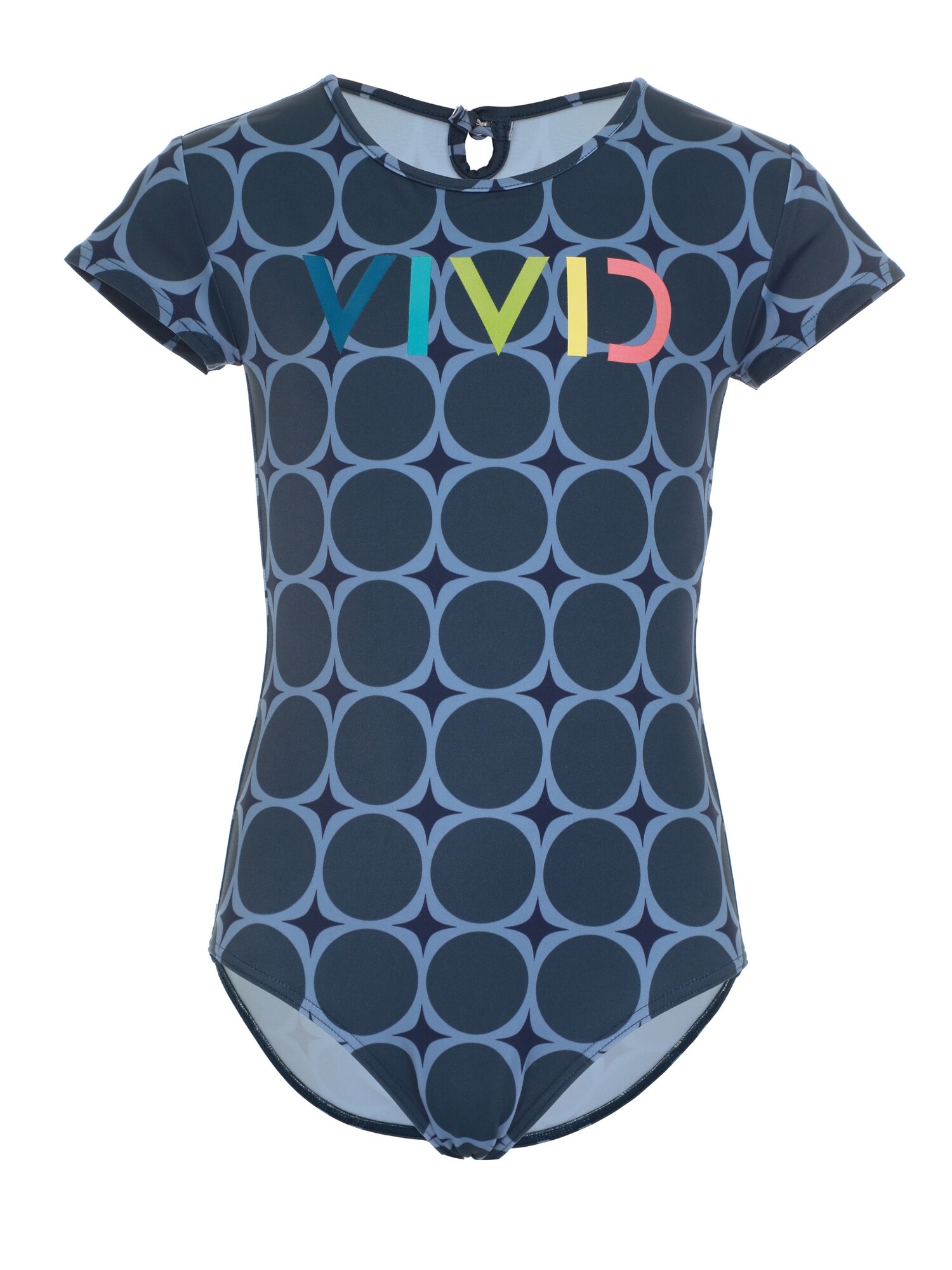 VIVID Costum de baie întreg  bleumarin / albastru porumbel / verde kiwi / portocaliu somon