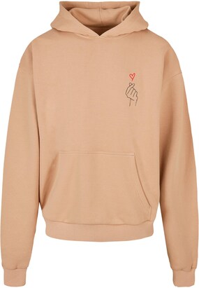 Merchcode Sweatshirt ‘K Heart’ Beige / Pink / Zwart