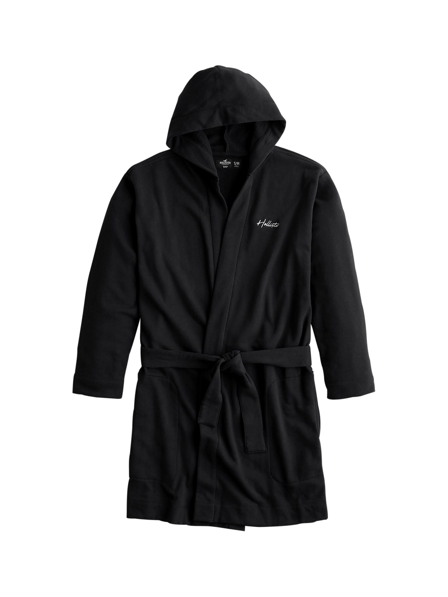 HOLLISTER Trumpas maudymosi chalatas  juoda / balta