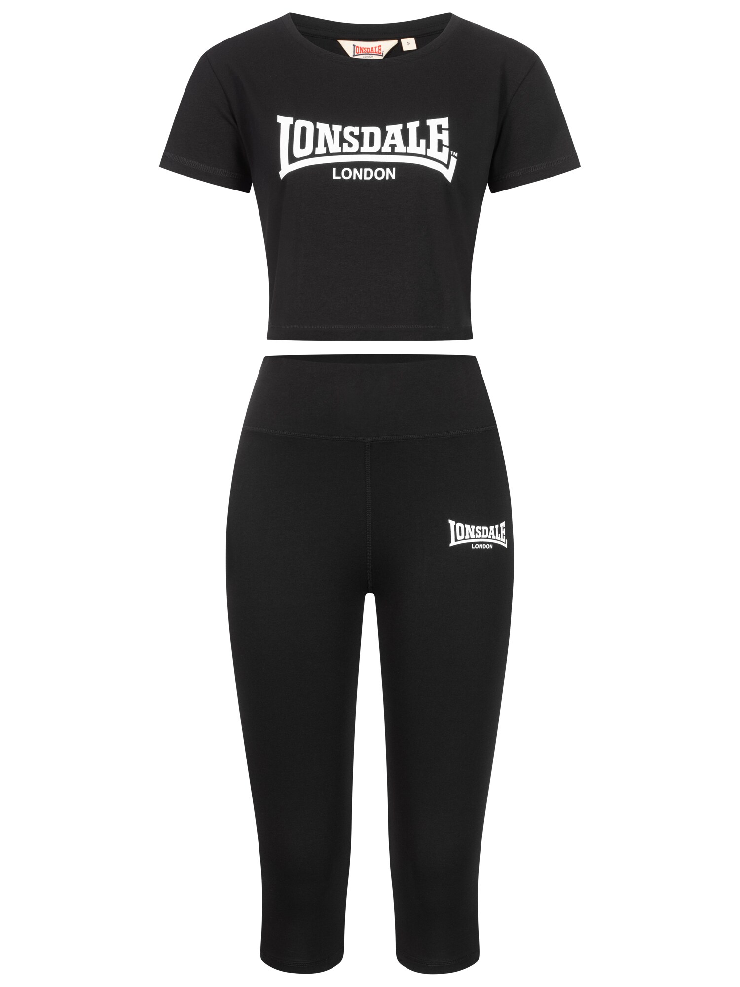 LONSDALE Costum de trening Ixworth  negru / alb