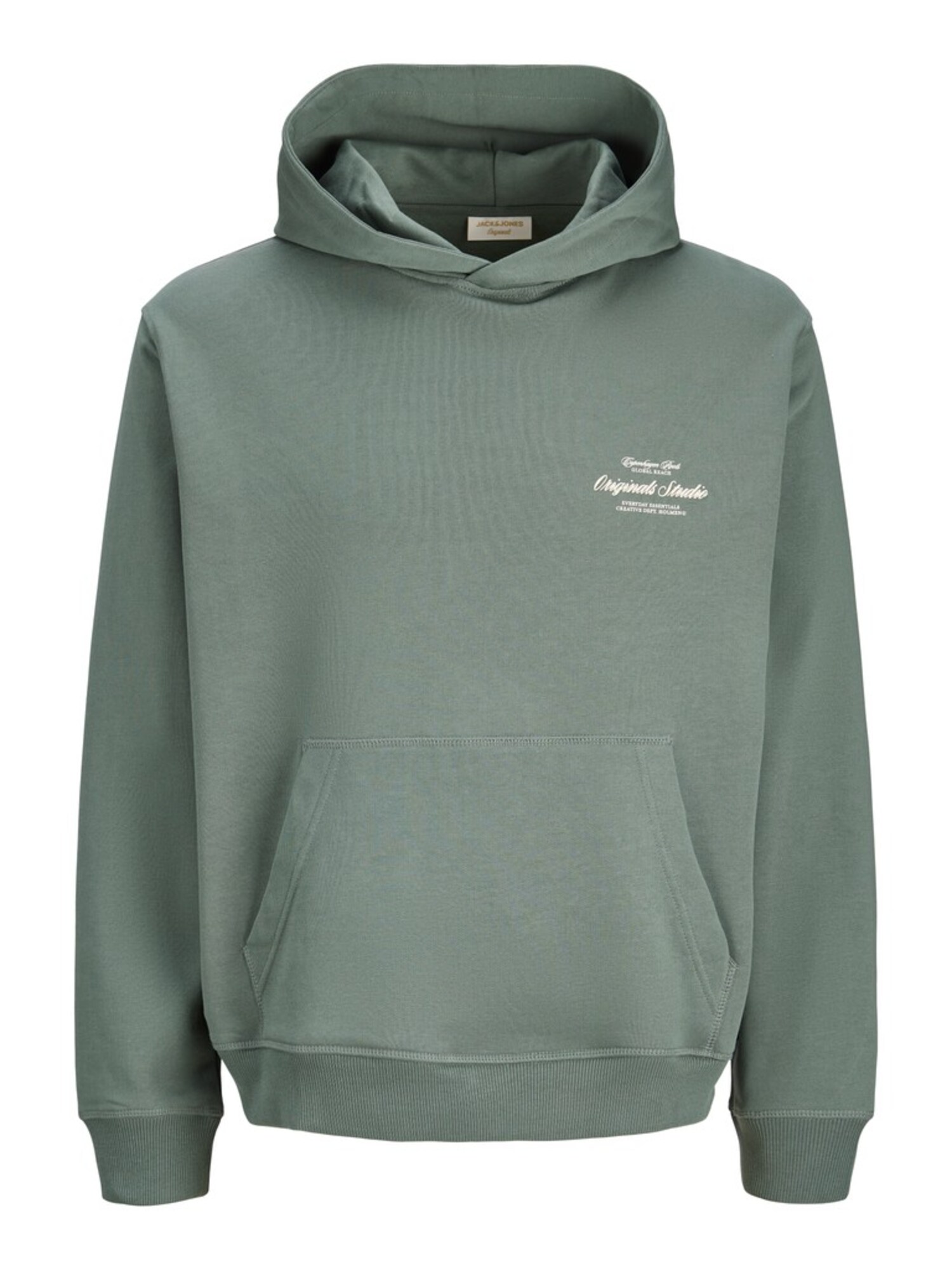 JACK & JONES Bluză de molton JORNORREBRO verde jad / alb