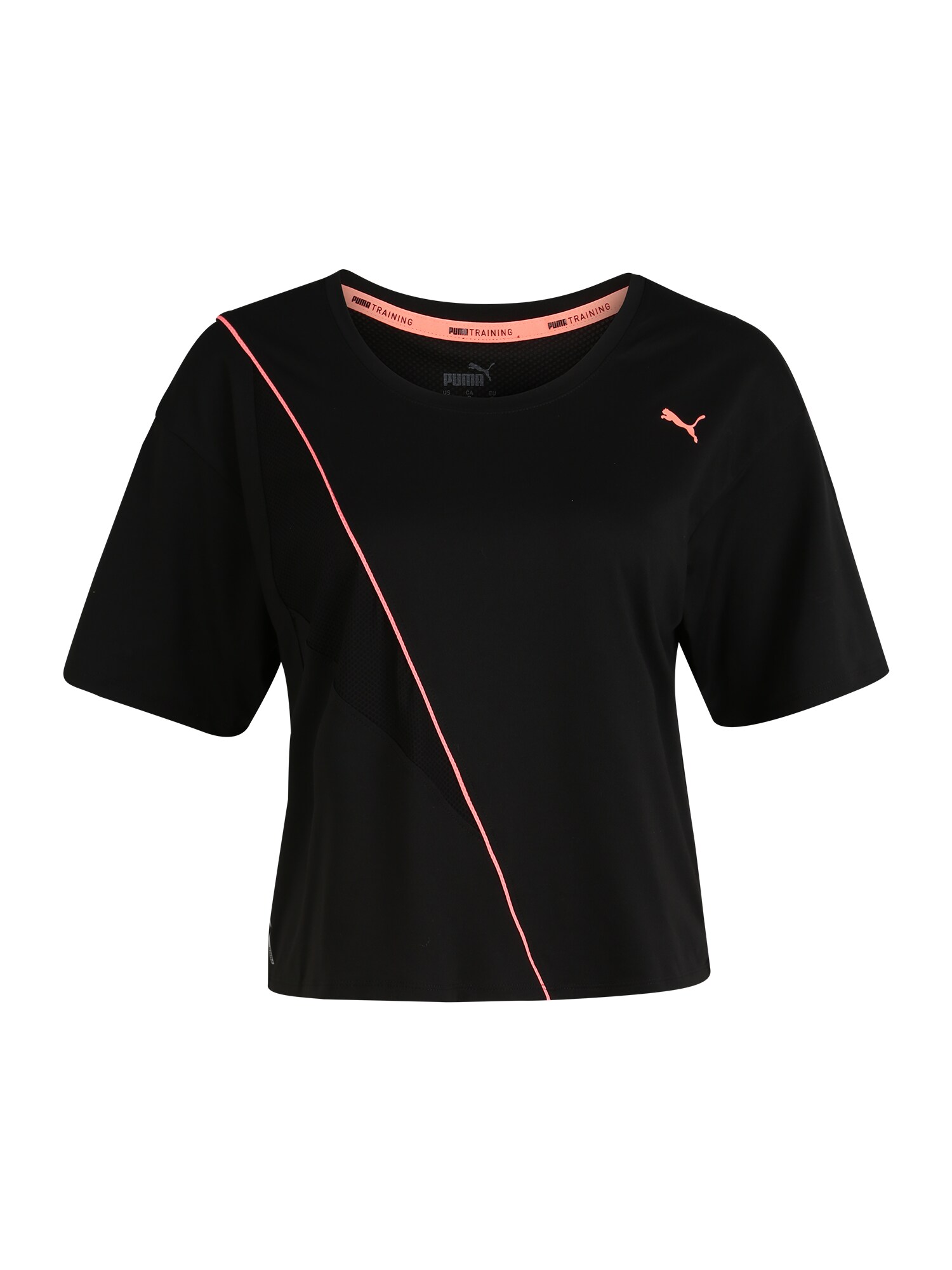 PUMA Sportiniai marškinėliai  juoda / oranžinė