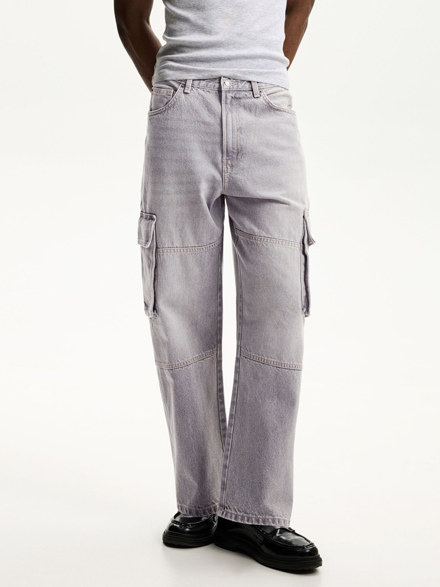 Bershka Cargo farmer  szürke farmer termék 2. képe