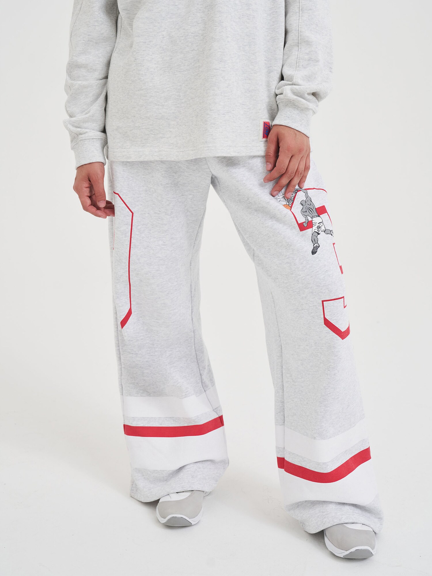 AND1 Pantalón funcional gris moteado / naranja / rojo / blanco – imagen 3