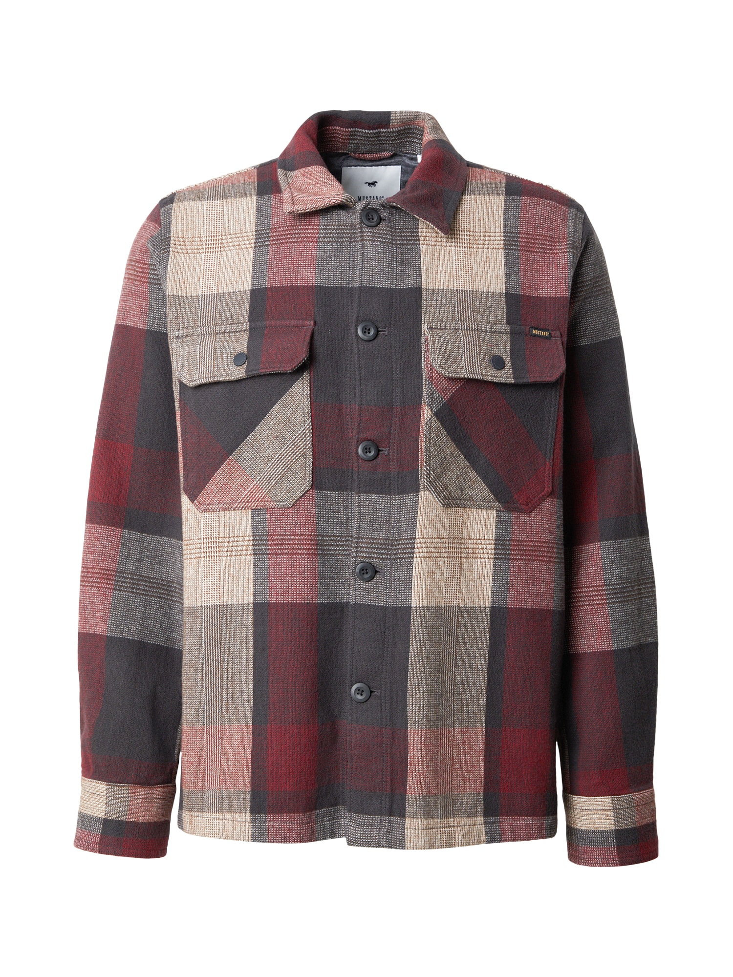 MUSTANG Cămașă STYLE DAYTON  maro deschis / roșu / negru