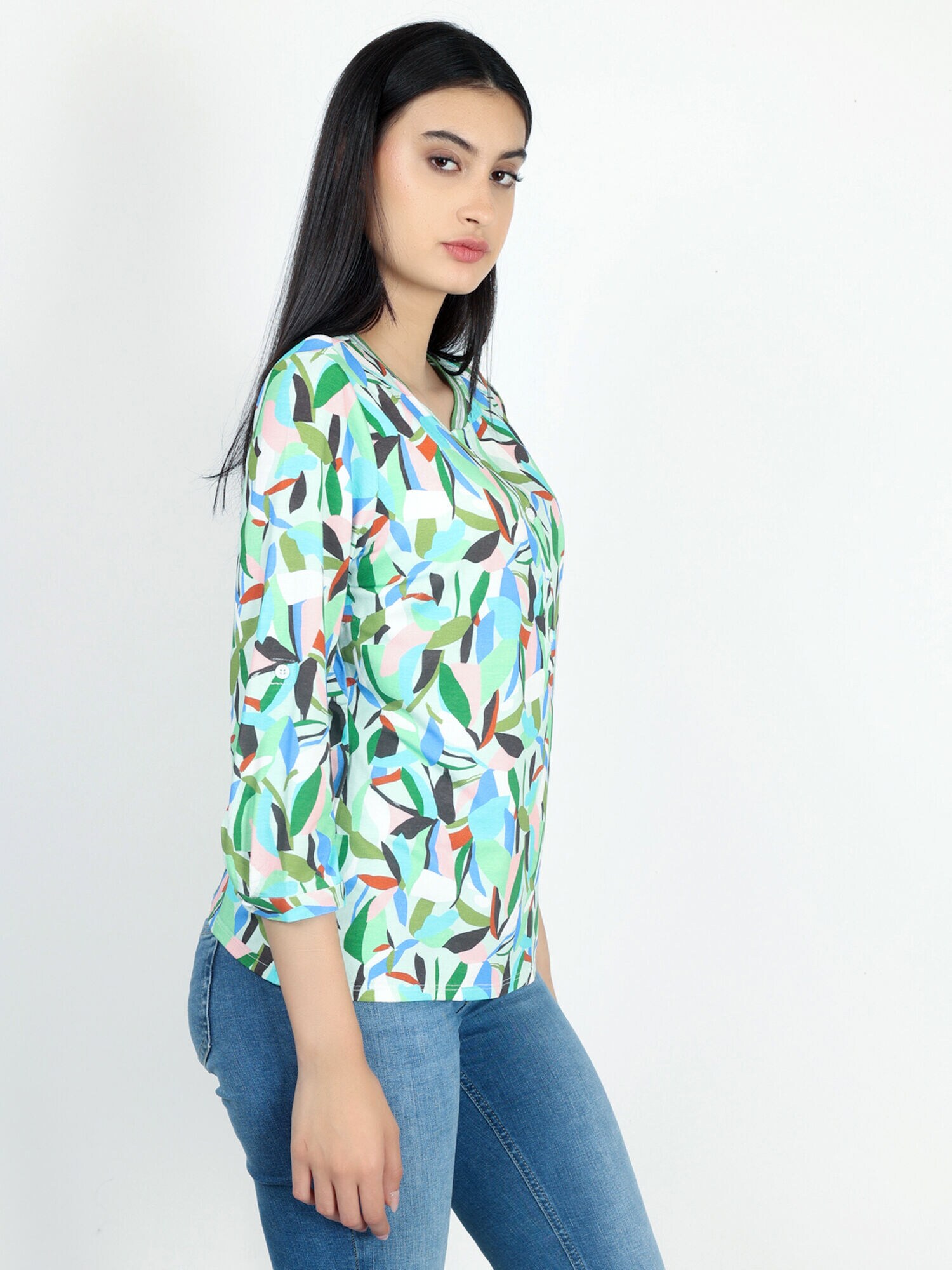 Thumbnail - VICCI Germany Blusenshirt, Model trägt Größe 36