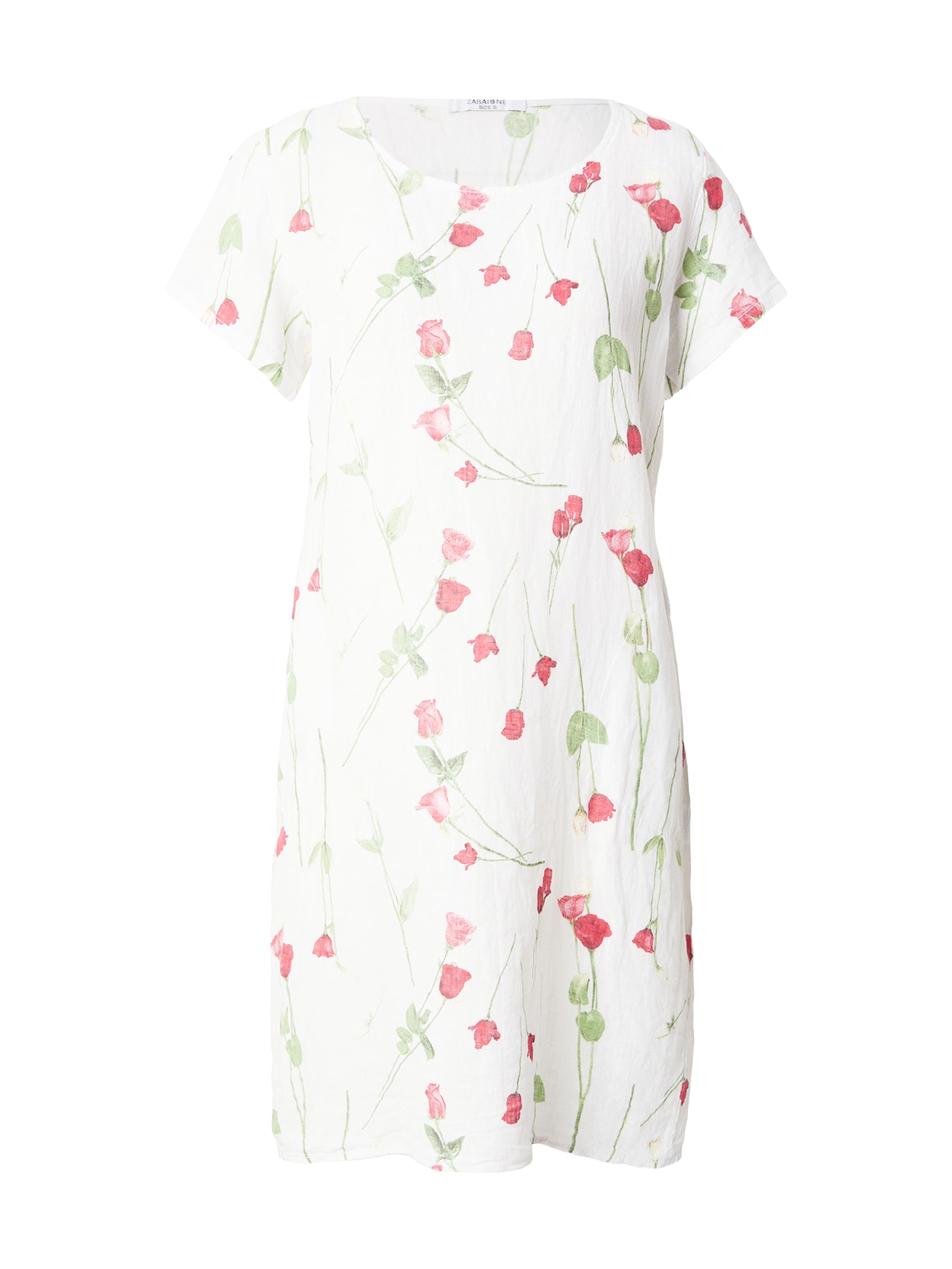 ZABAIONE Vestido de verano verde claro / rojo / blanco
