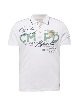 camp david Shirt Beige / Marine / Riet / Wit