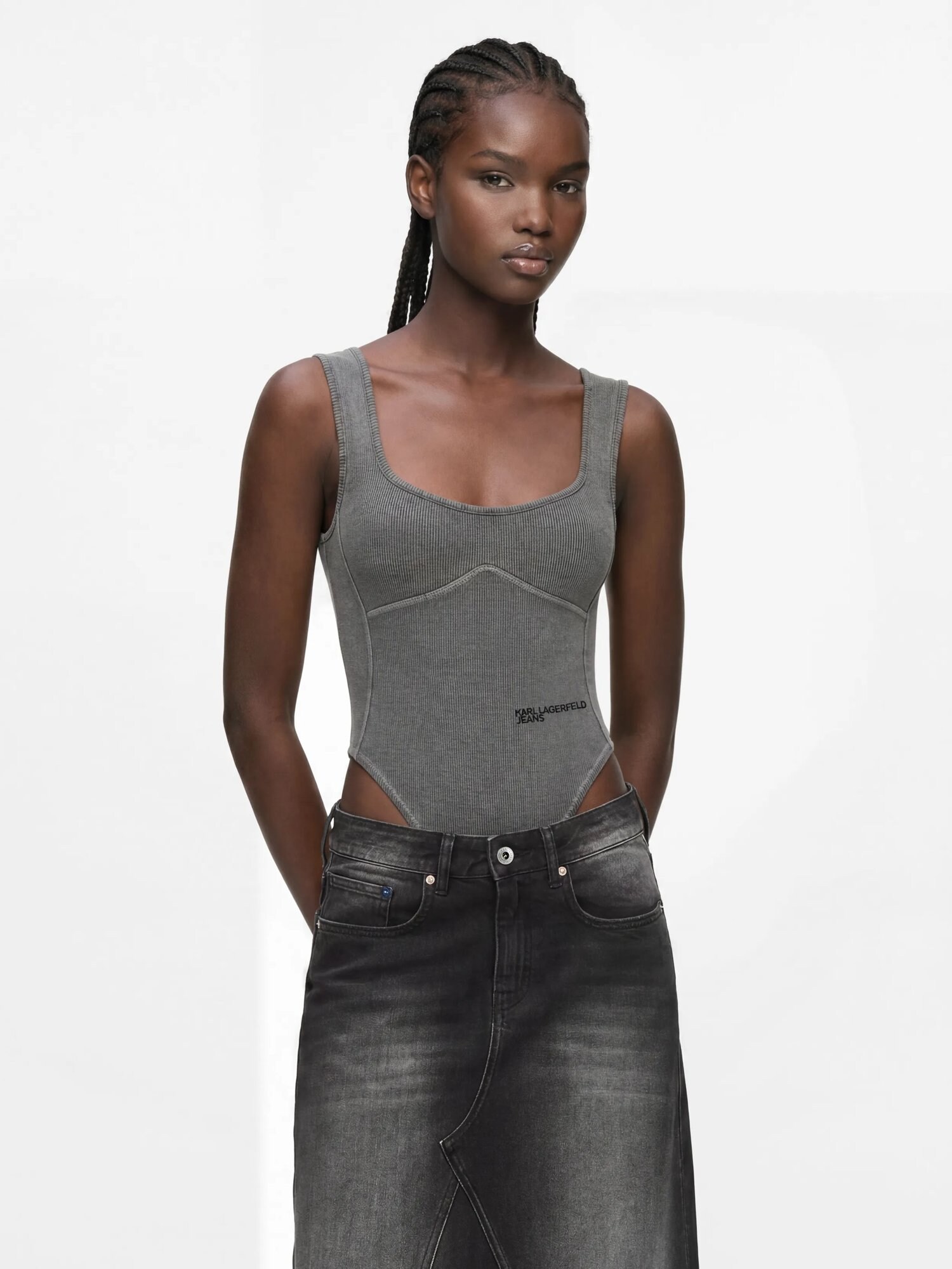 KARL LAGERFELD JEANS Body  gris – imagen 4