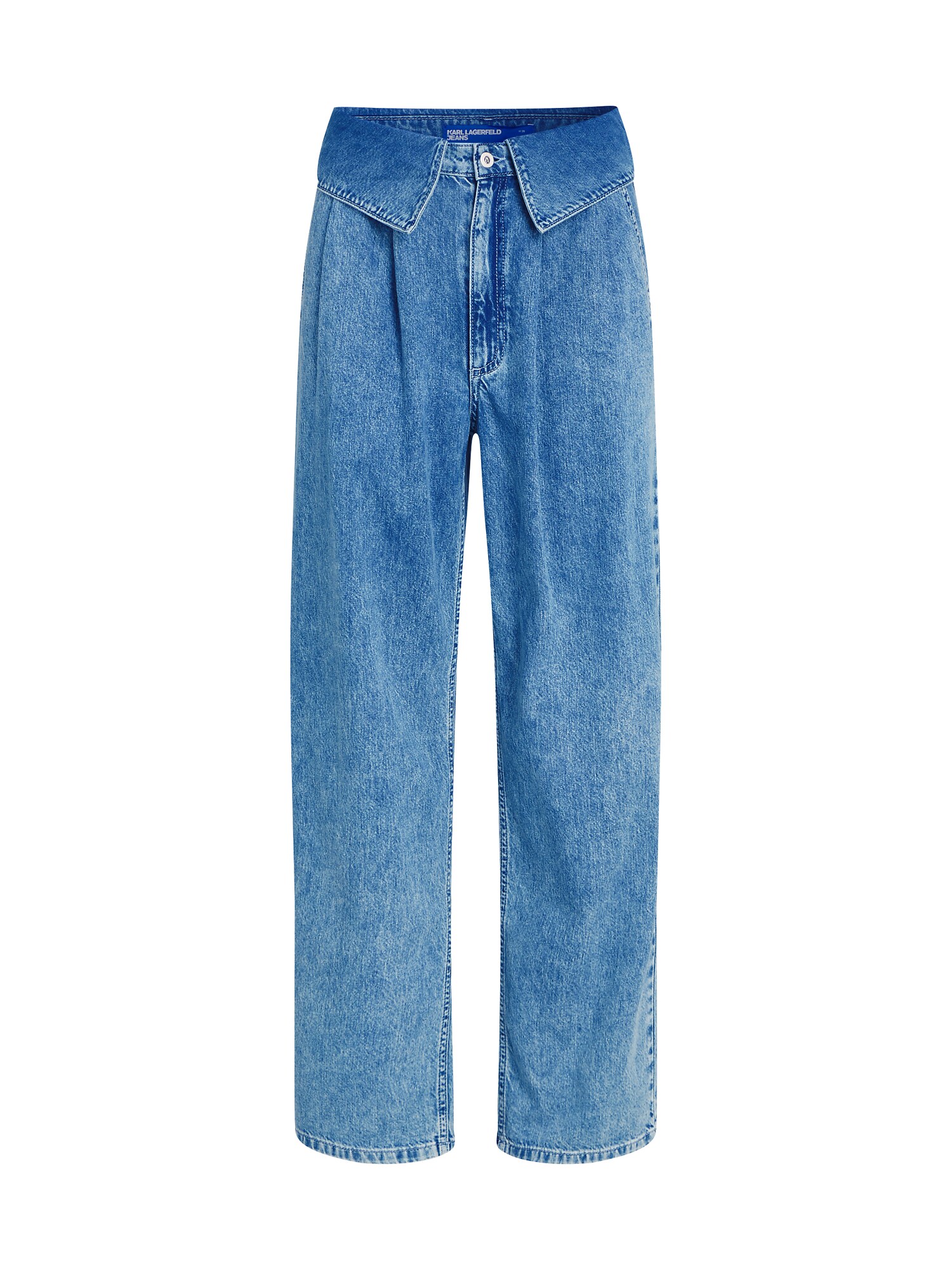 KARL LAGERFELD JEANS Plisované rifle  modrá denim