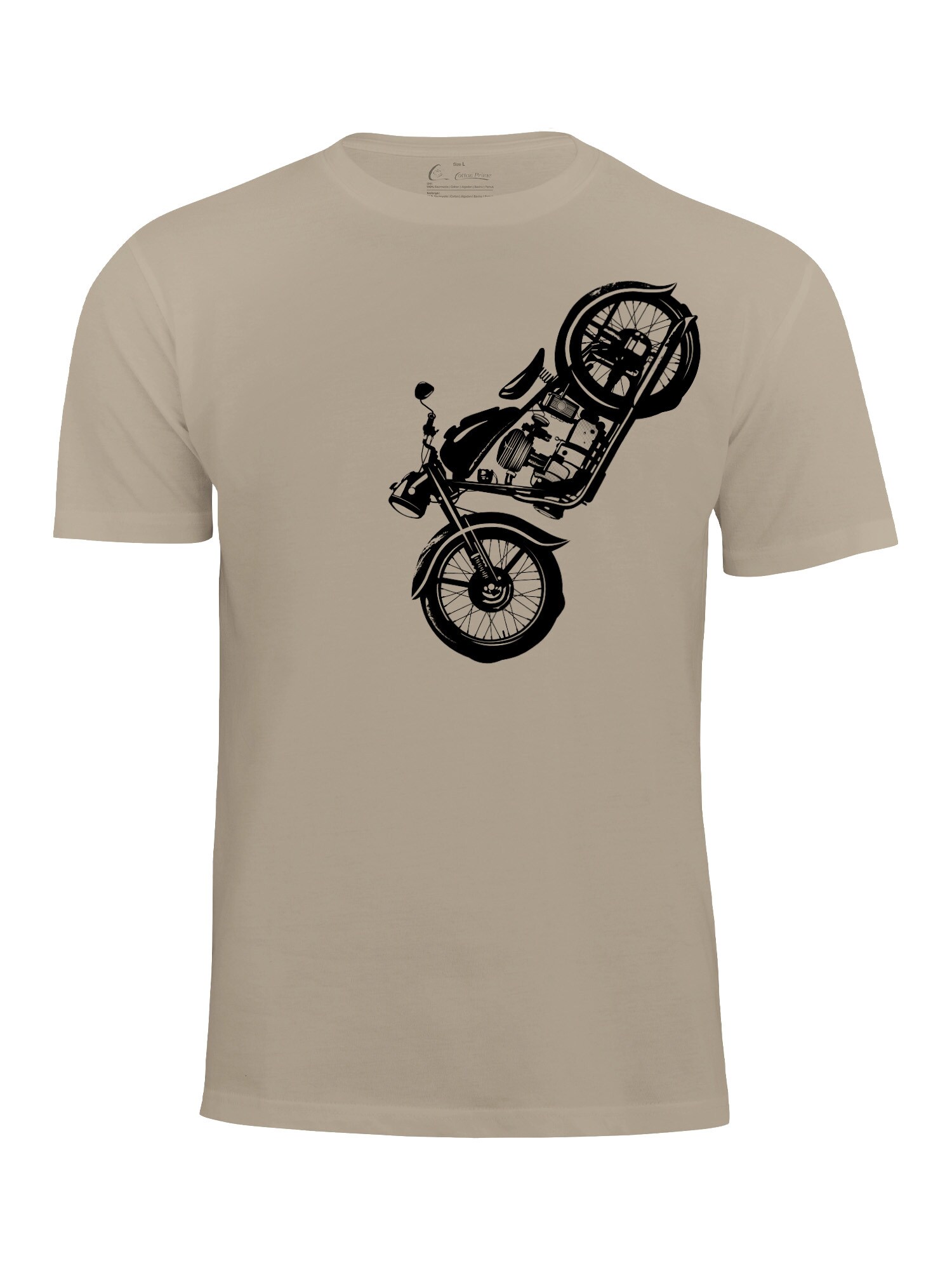 Cotton Prime Camiseta 'Vintage Motorcycle'  beige