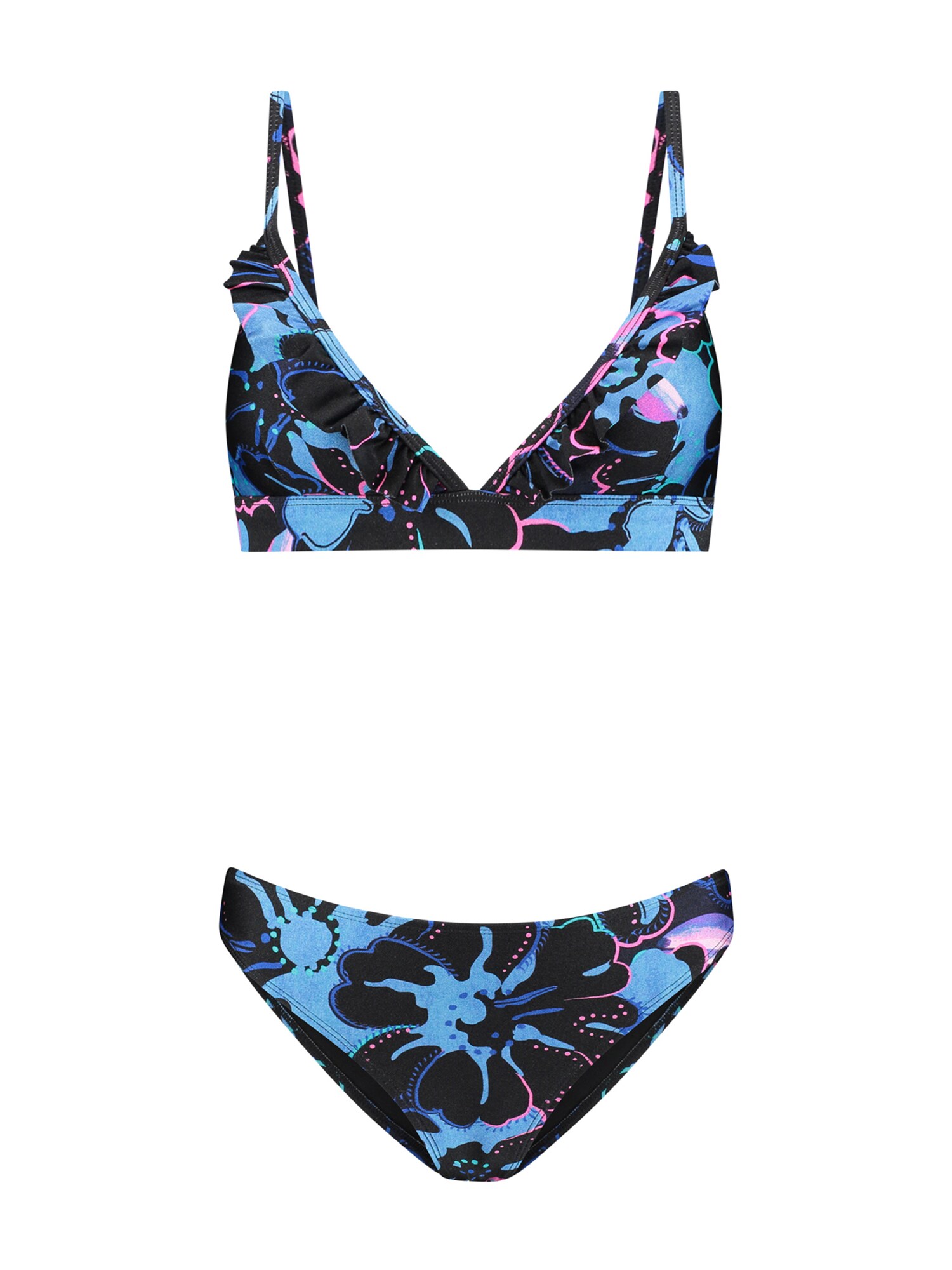 Shiwi Costum de baie două piese Beau  albastru / turcoaz / roz / negru
