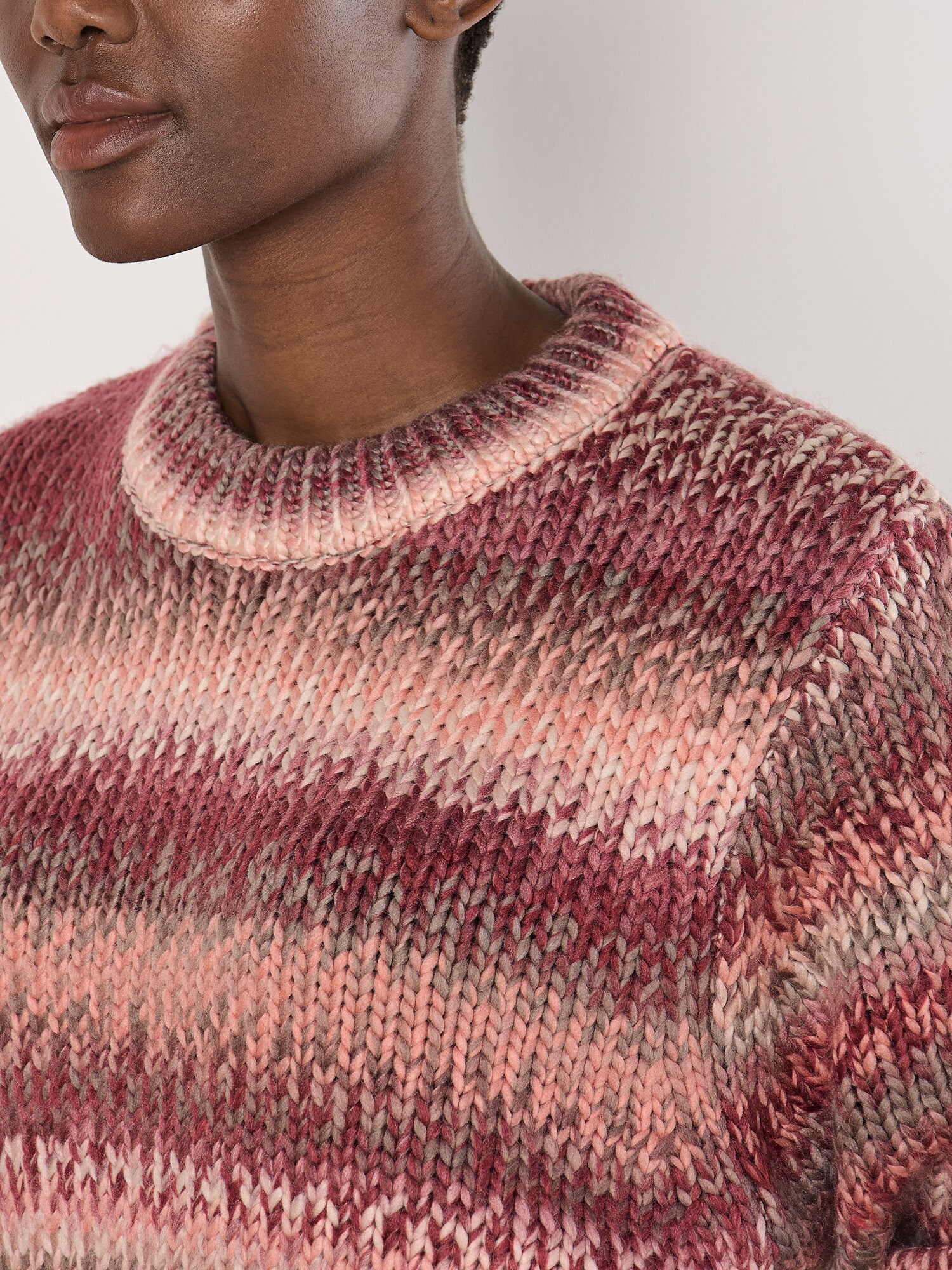 Thumbnail - Chunky Knit Tonal Stripe Jumper ' '