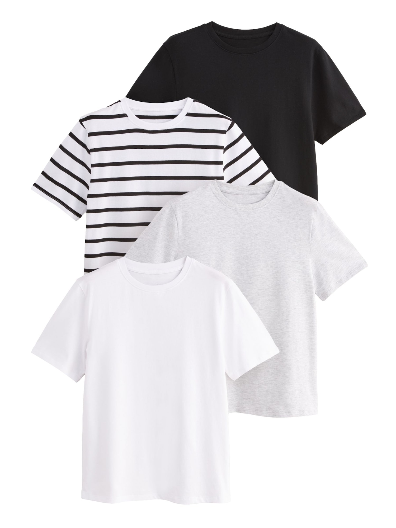 The Set Tricou  gri amestecat / negru / alb
