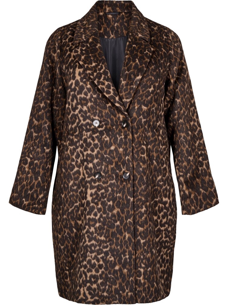 Zizzi Mantel Damen Größe XXXL/4XL beige / dunkelbraun