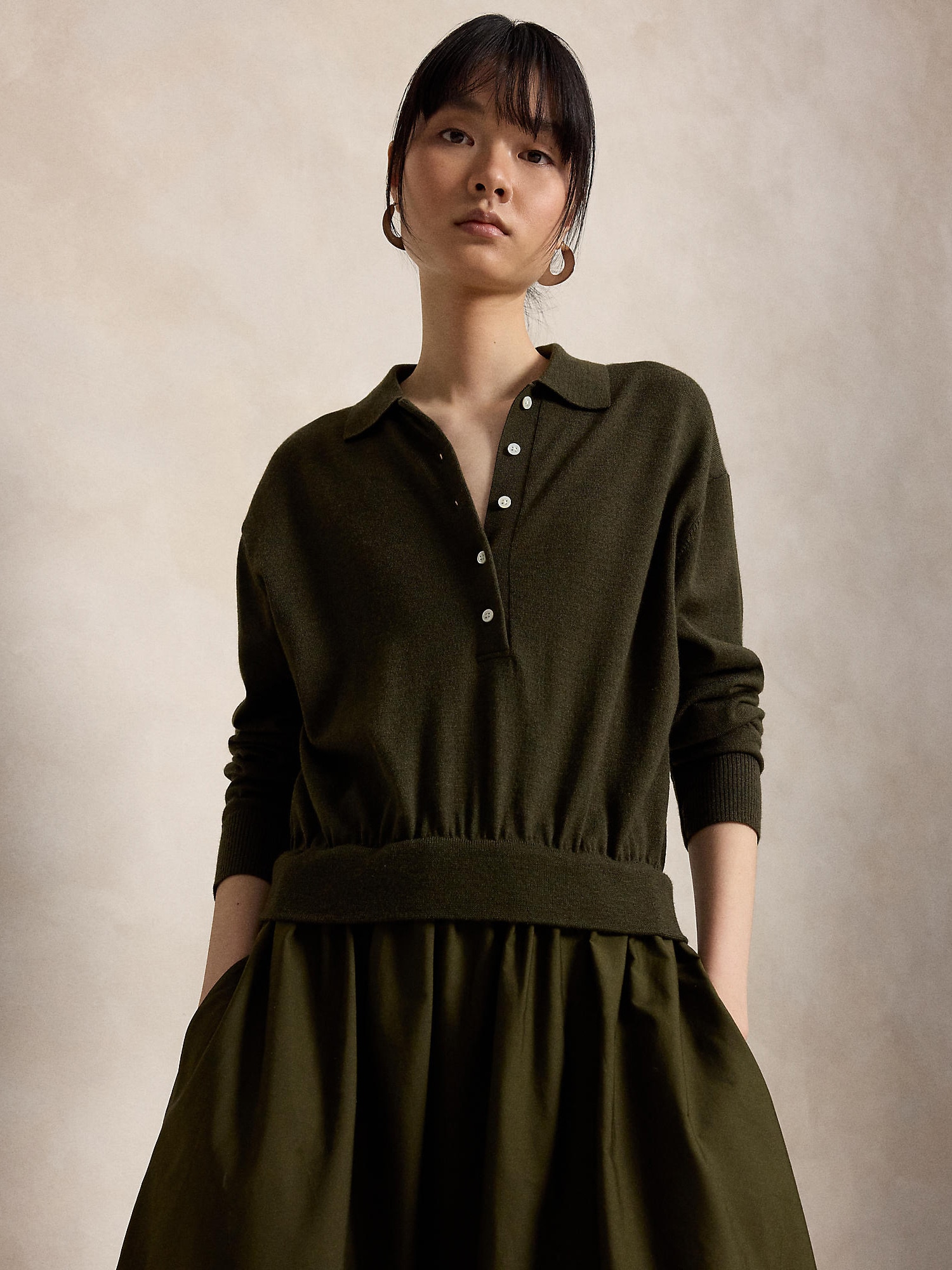 Polo Ralph Lauren Vestido de punto  oliva – imagen 4
