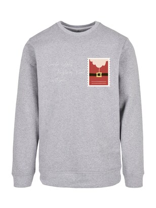 F4NT4STIC Sweatshirt ‘Santa Letter Weihnachten’ Grijs / Rood