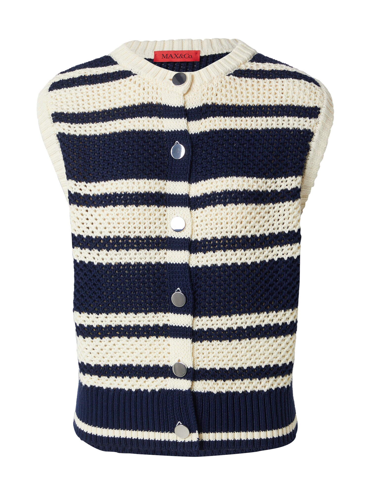 MAX&Co. Vestă tricotată BETA  crem / bleumarin