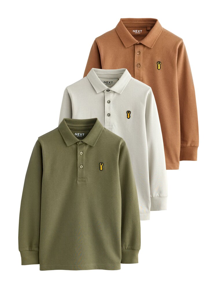 Next Poloshirt Jungen Größe 128 khaki / orange / weiß