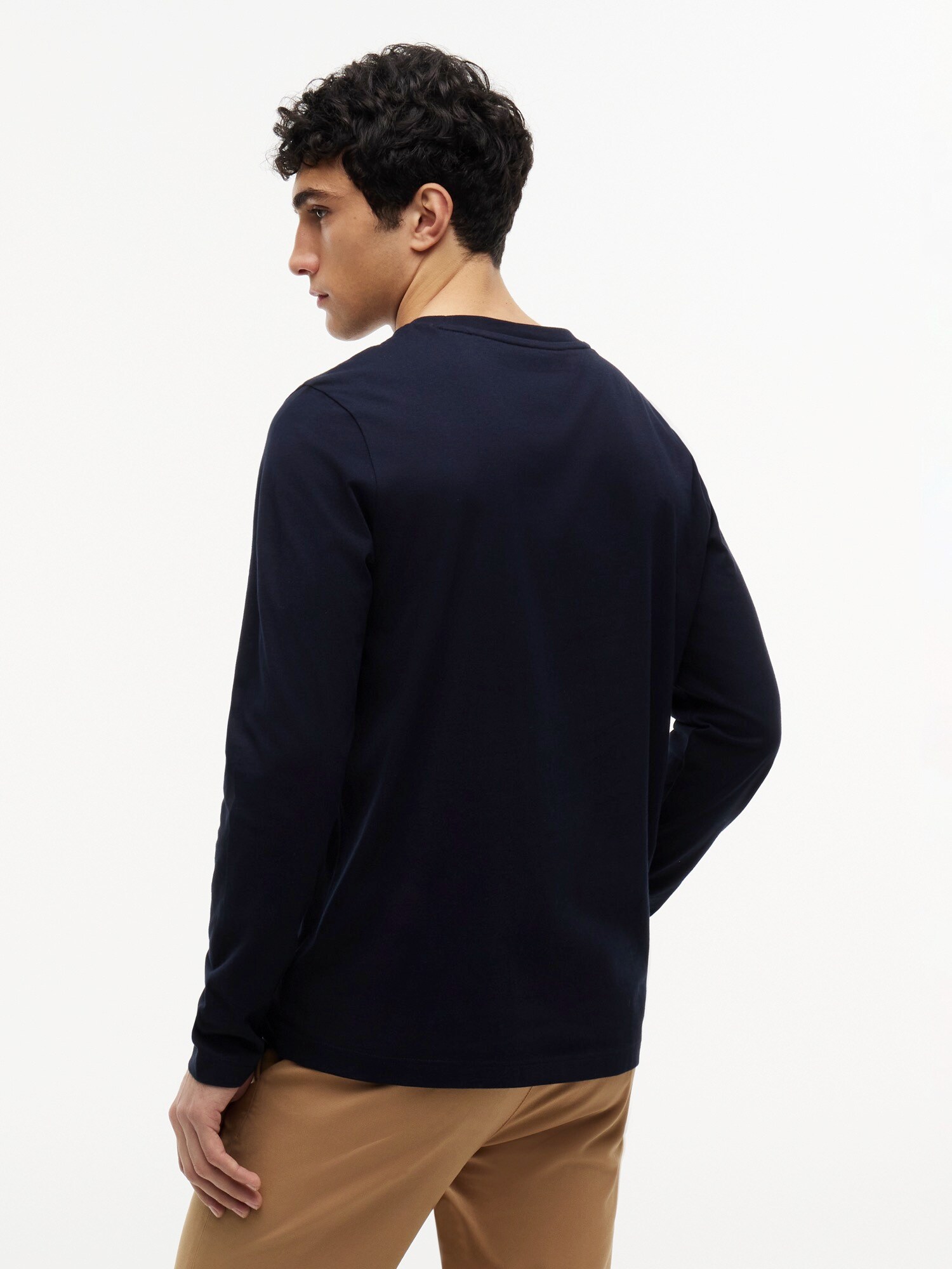 TOMMY HILFIGER Camiseta 'Logo Long Sleeve' navy / blanco – imagen 3
