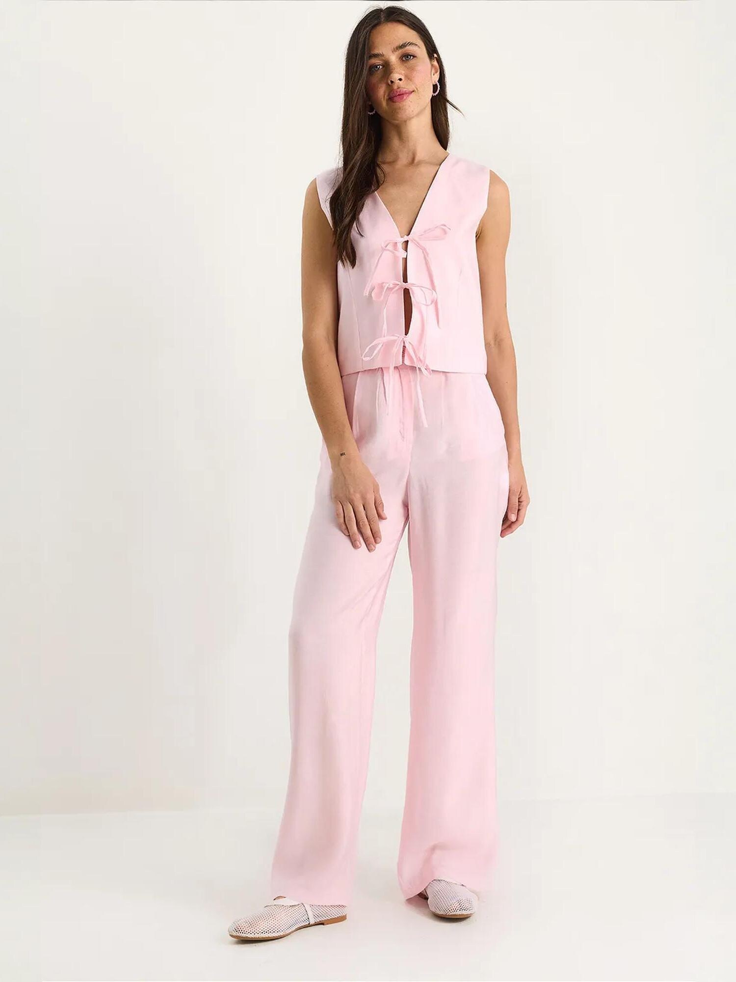 Bianco Lucci Completo pantalone  rosa antico