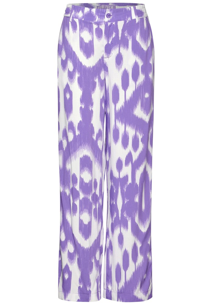 STREET ONE Hose Damen Größe 34 lila / weiß