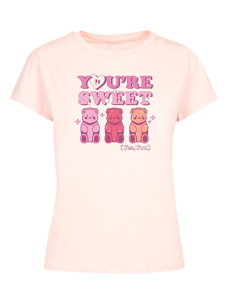 F4NT4STIC T-Shirt 'Valentinstag You're Sweet Gummy Bears' Damen Größe 5XL lachs / pink