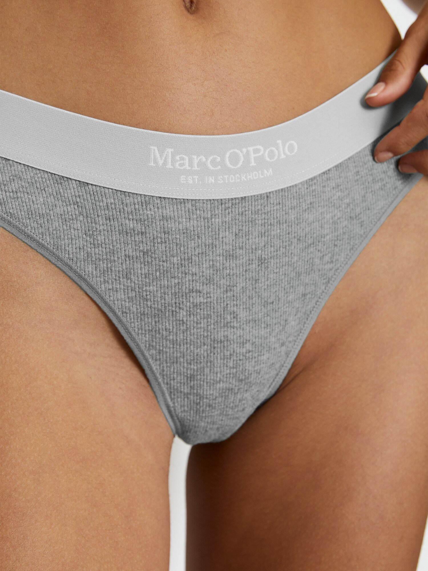 Marc O'Polo Tanga 'Iconic Rib'  gris / gris claro / blanco – imagen 4