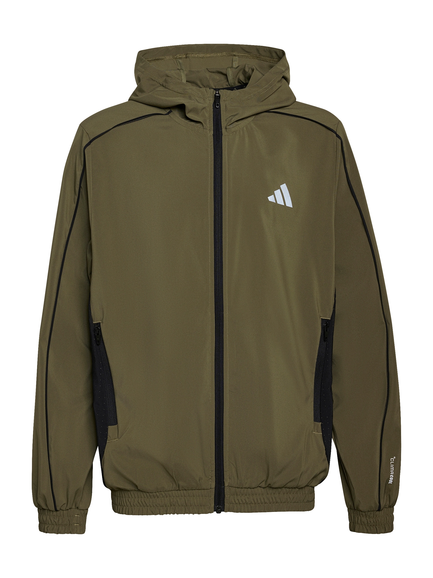 ADIDAS SPORTSWEAR Geacă sport TECH APP oliv / negru / alb murdar