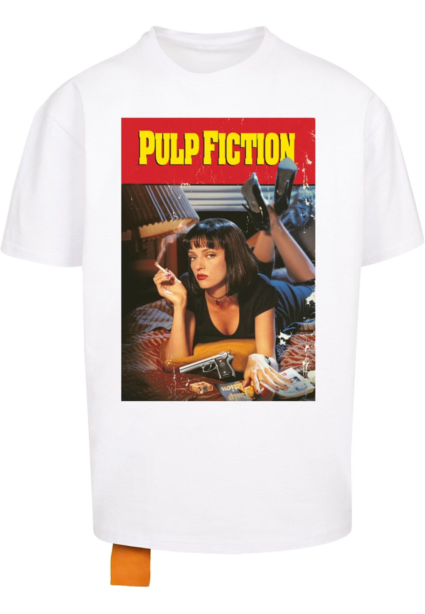 Merchcode Tričko 'Pulp Fiction Poster'  svetlohnedá / krvavo červená / čierna / biela