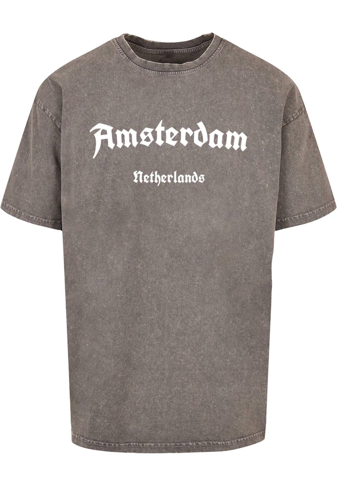 Merchcode Tričko 'Amsterdam'  sivá / biela