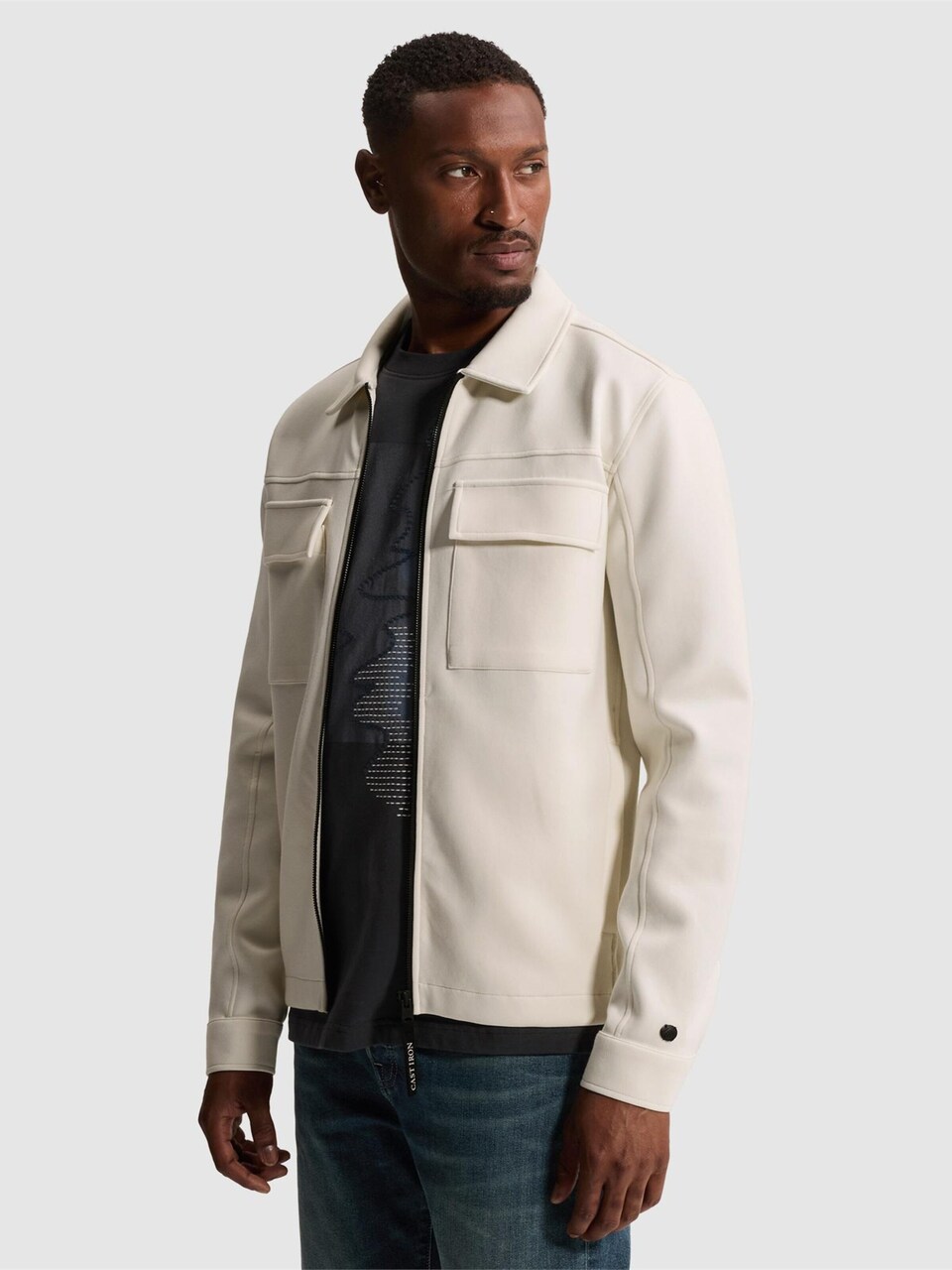 Övergångsjacka 'Overshirt with zipper closure and chest pockets'