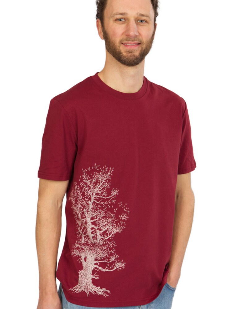 Life-Tree Shirt 'Organic Fairwear Pine Tree' Herren Größe L burgunder