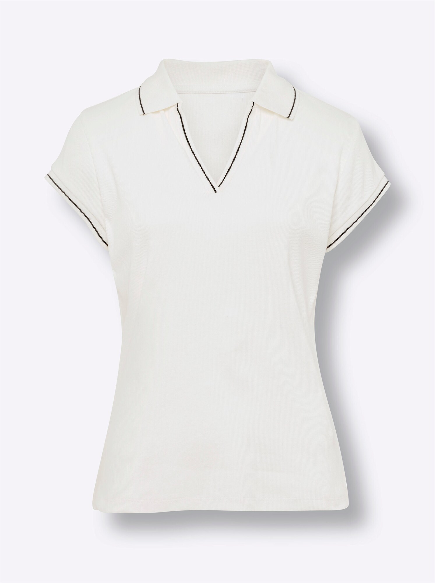 heine Tricou  ecru / negru