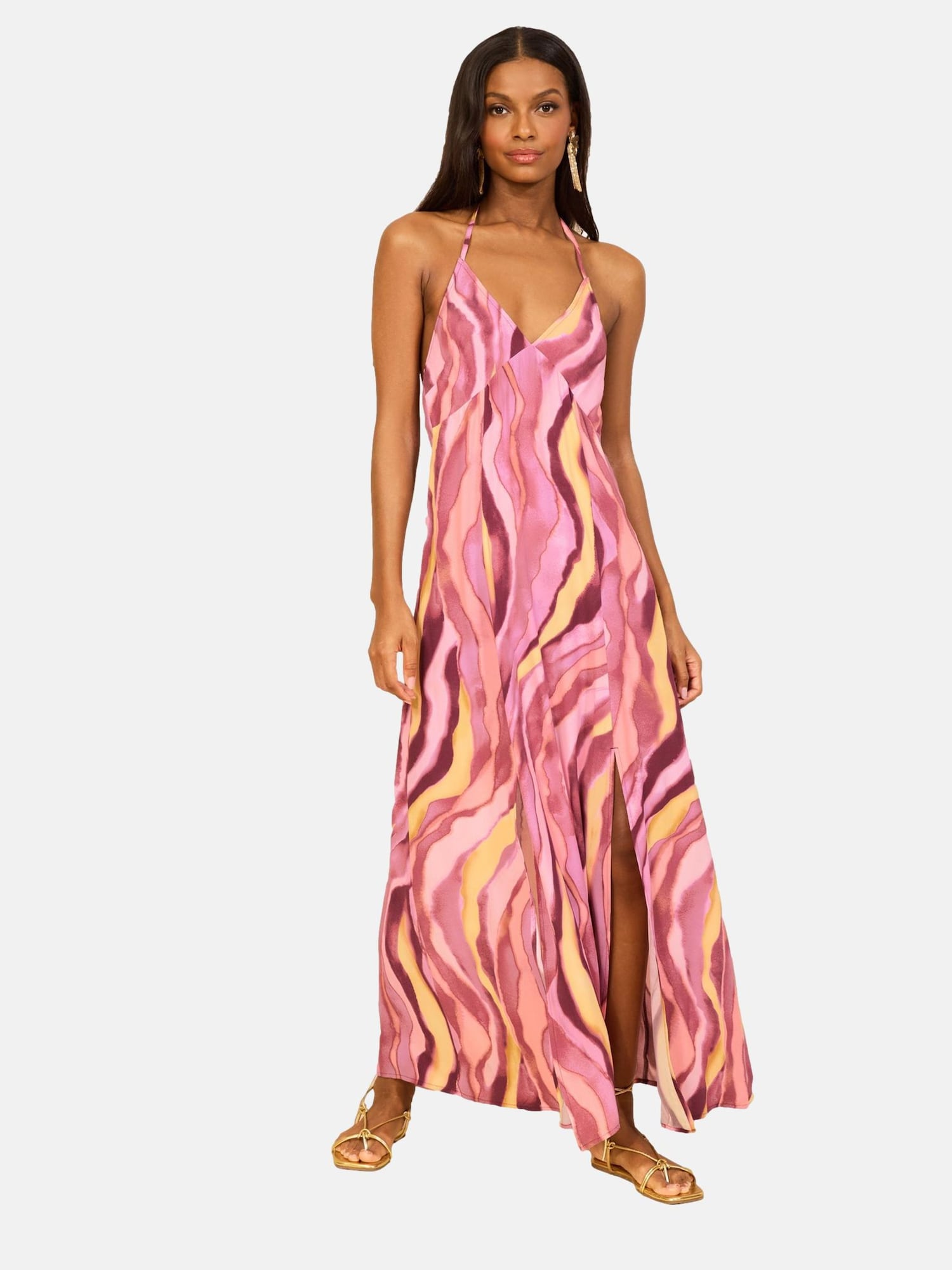Lipsy Rochie de vară galben / mov închis / roz / roz
