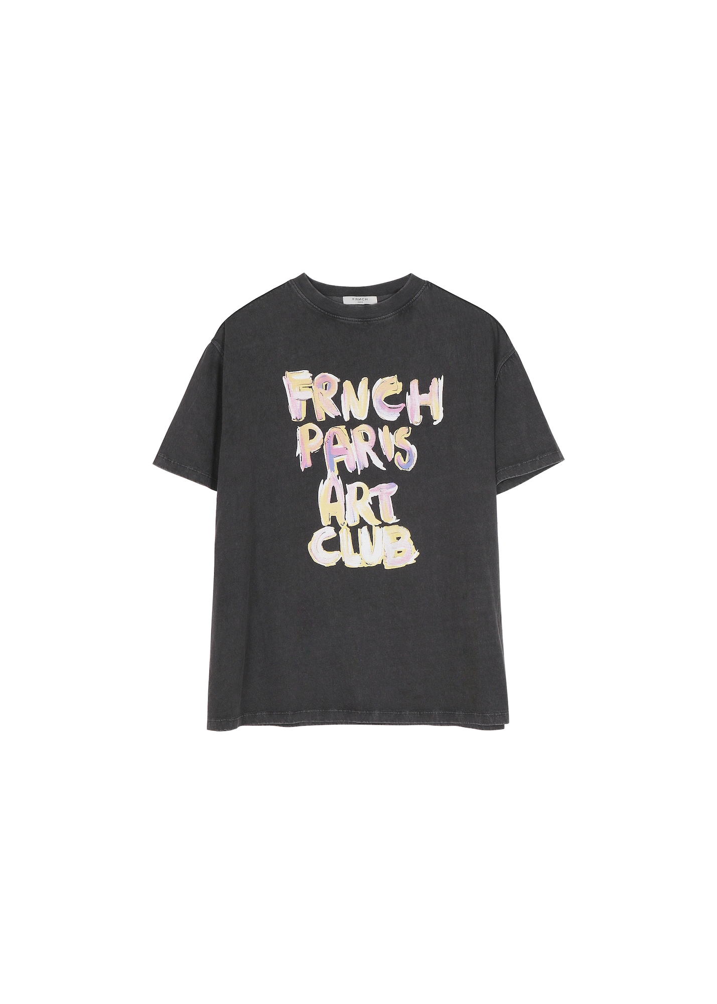 FRNCH PARIS Marškinėliai 'Art' pastelinė geltona / antracito spalva / alyvinė spalva / balta