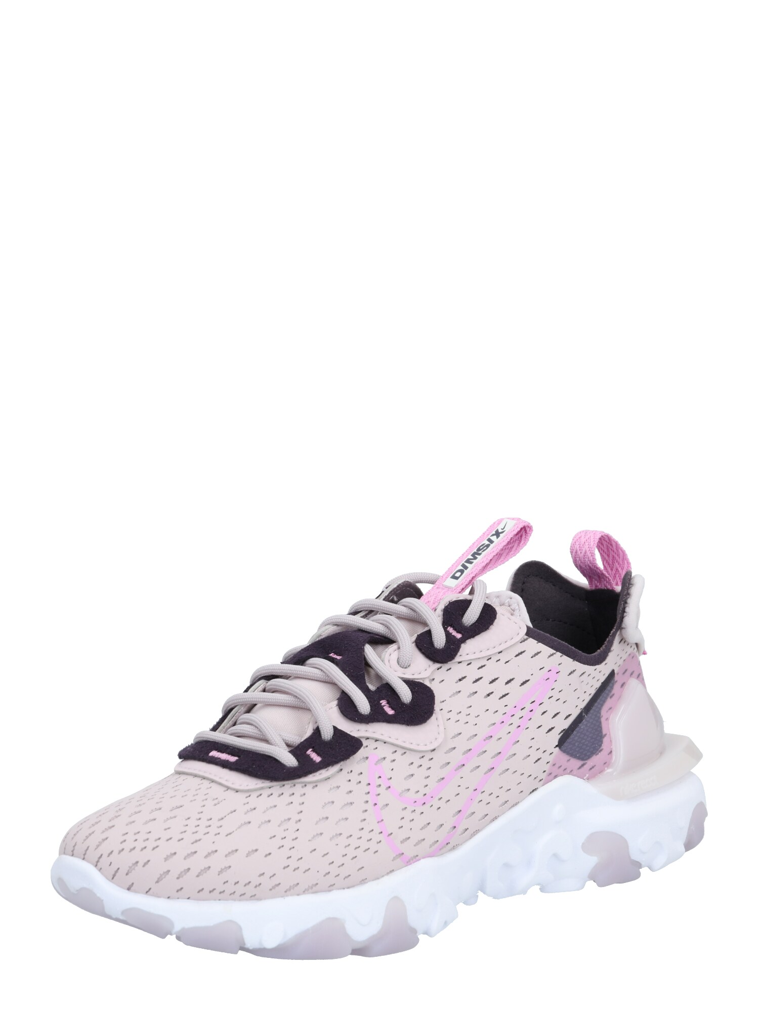Nike Sportswear Sportbačiai be auliuko 'React Vision'  alyvinė spalva / ryškiai rožinė spalva / juoda