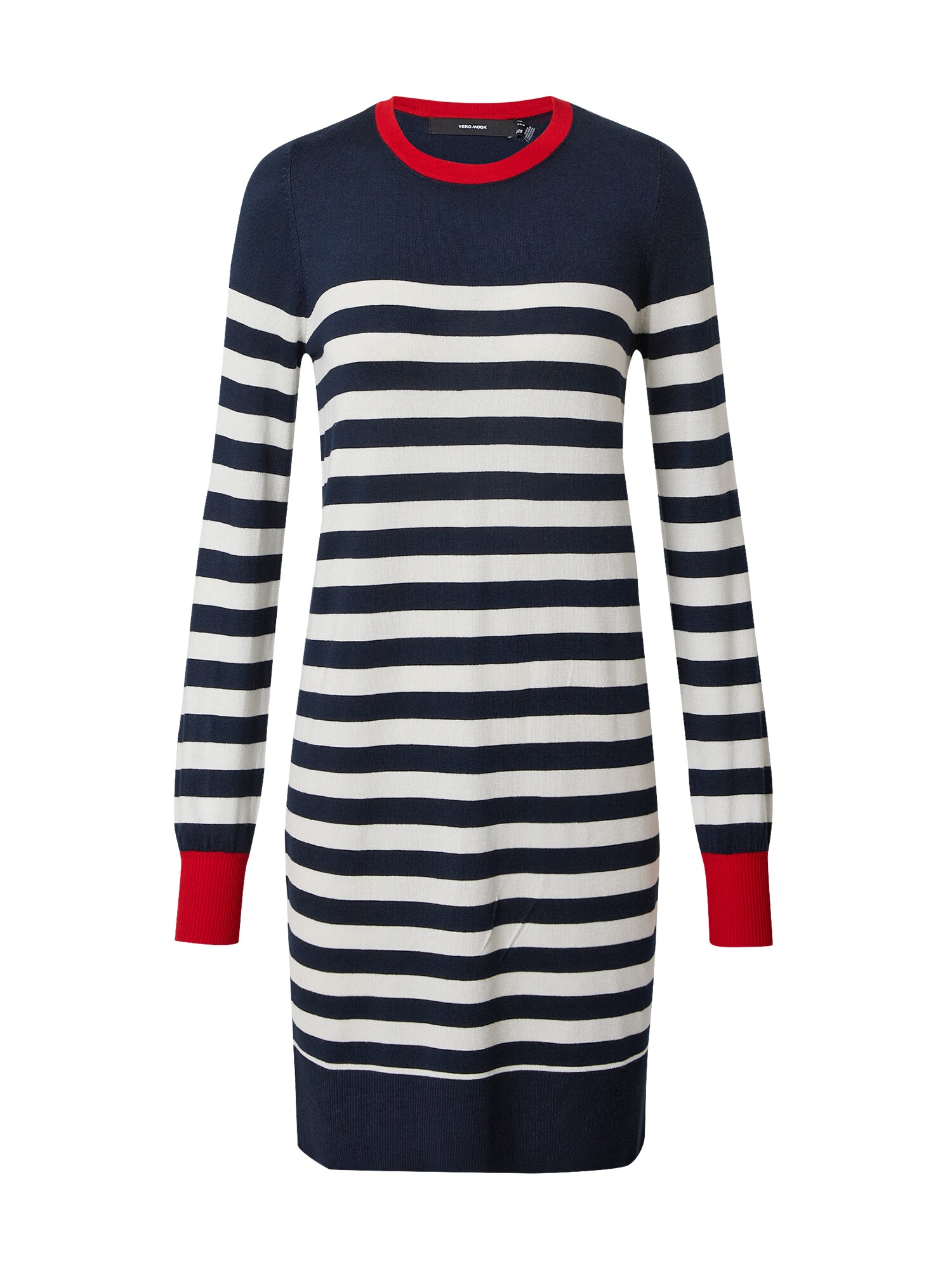 VERO MODA Suknelė 'LACOLE'  tamsiai mėlyna / balta / raudona