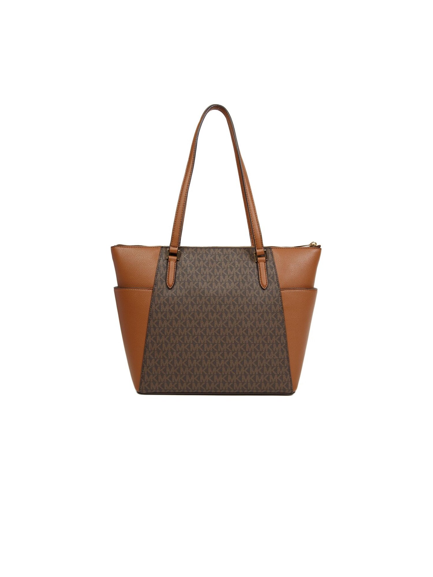 Michael Kors Charlotte - Bolsa grande con cremallera superior, Marrón, Large