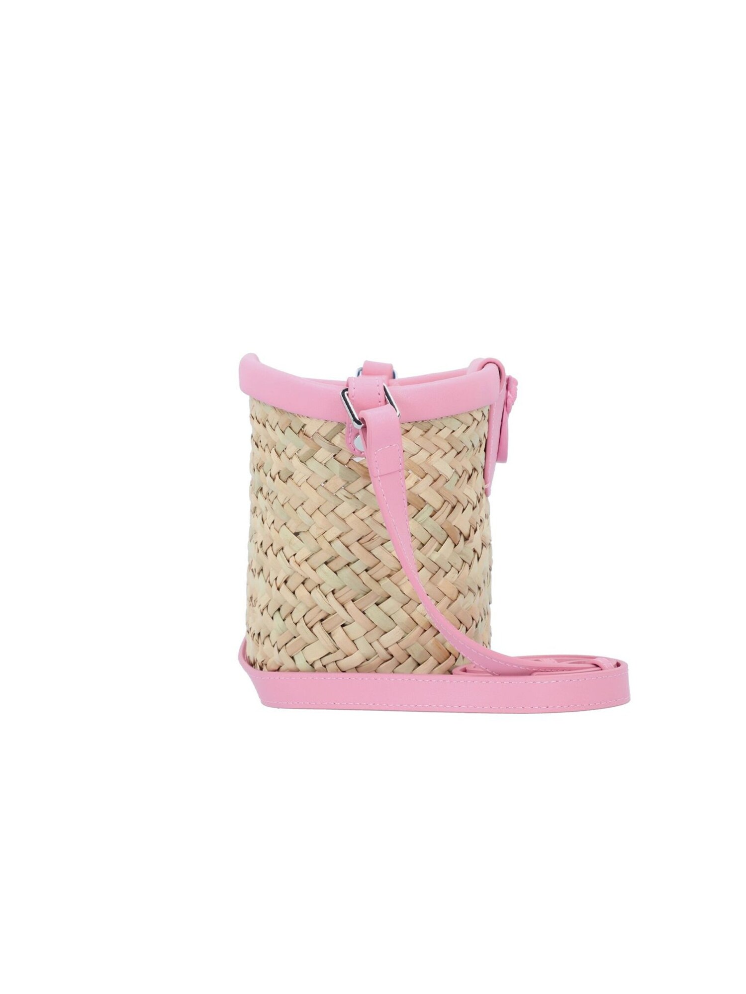 PINKO Bolso de mano 'Love Summer Bucket Rafia + Vitello Seta'  rosa – imagen 2