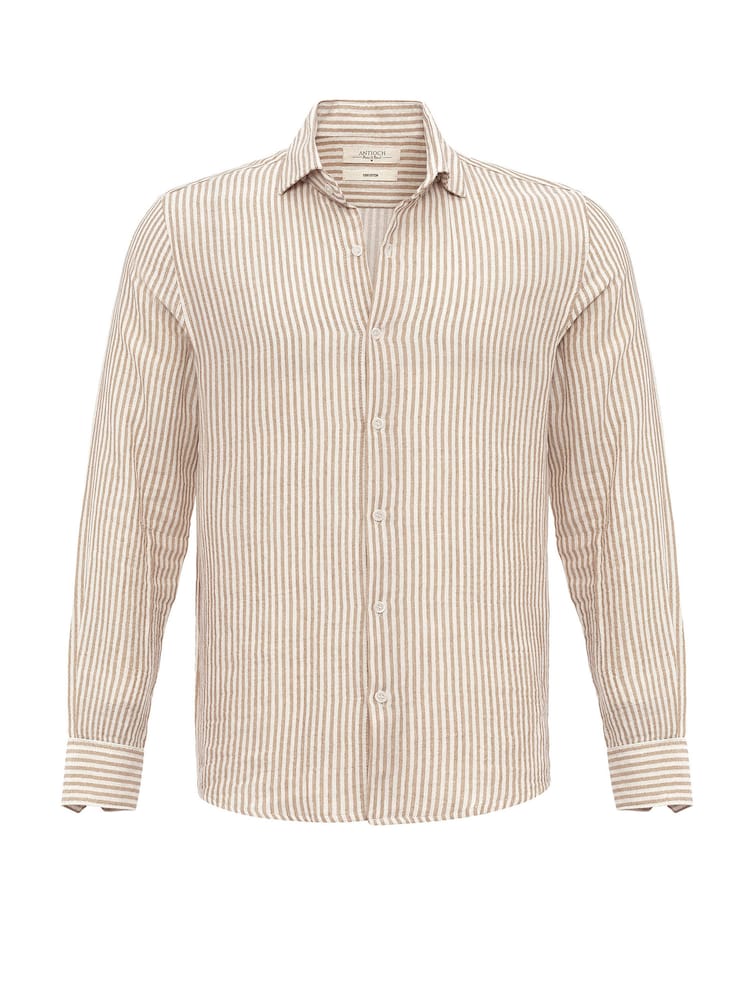 Antioch Hemd Herren Größe XL beige / weiß