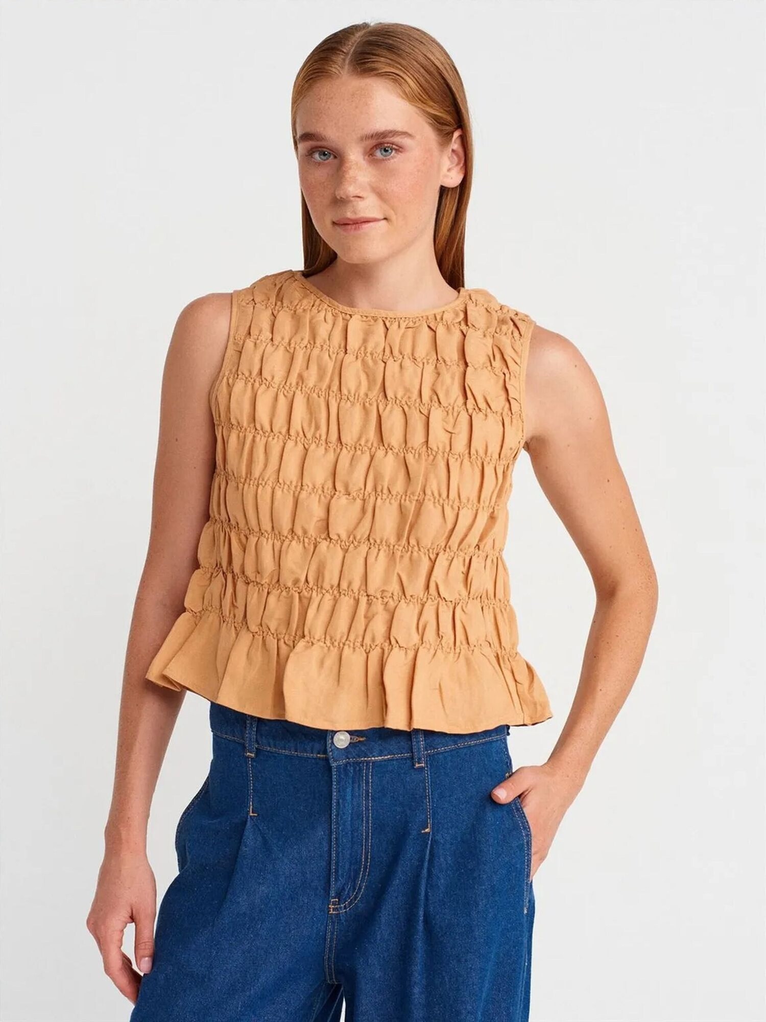 Dilvin Top boja devine dlake (camel)