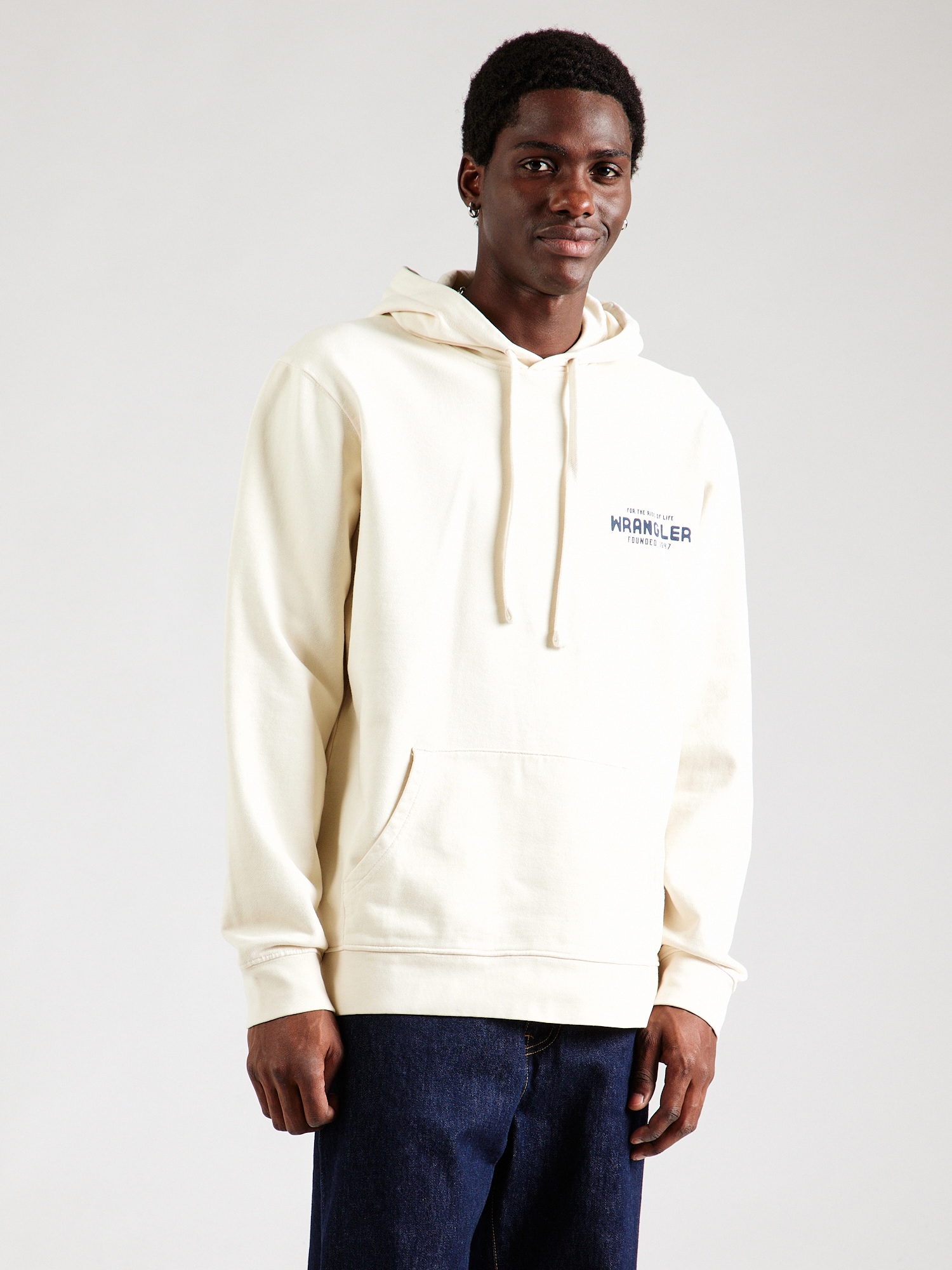 WRANGLER Tréning póló 'GRAPHIC HOODIE'  tengerészkék / világosszürke termék 2. képe