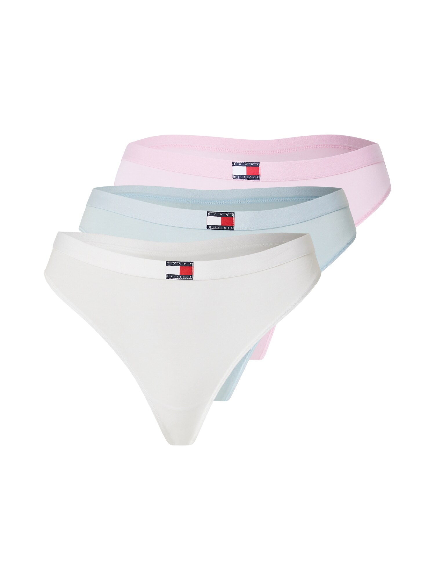 Tommy Hilfiger Underwear Tanga gaćice 'Heritage'  mornarsko plava / nebesko plava / svijetloroza / prljavo bijela