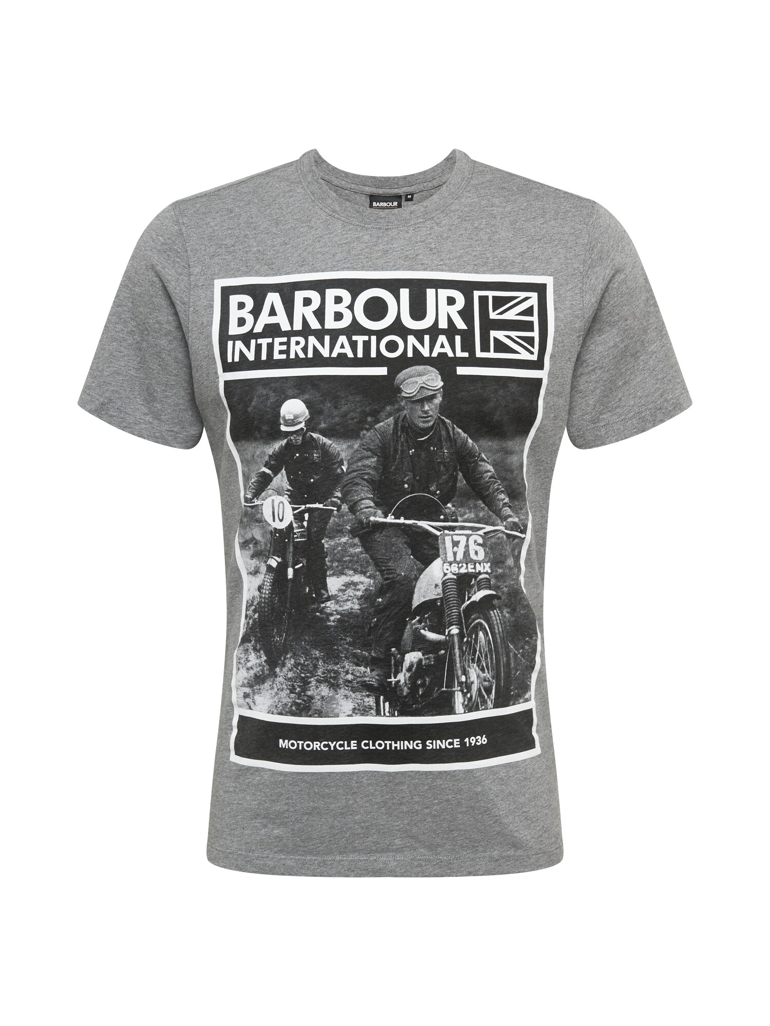 Barbour International Marškinėliai 'Racer'  margai pilka / šviesiai pilka / antracito